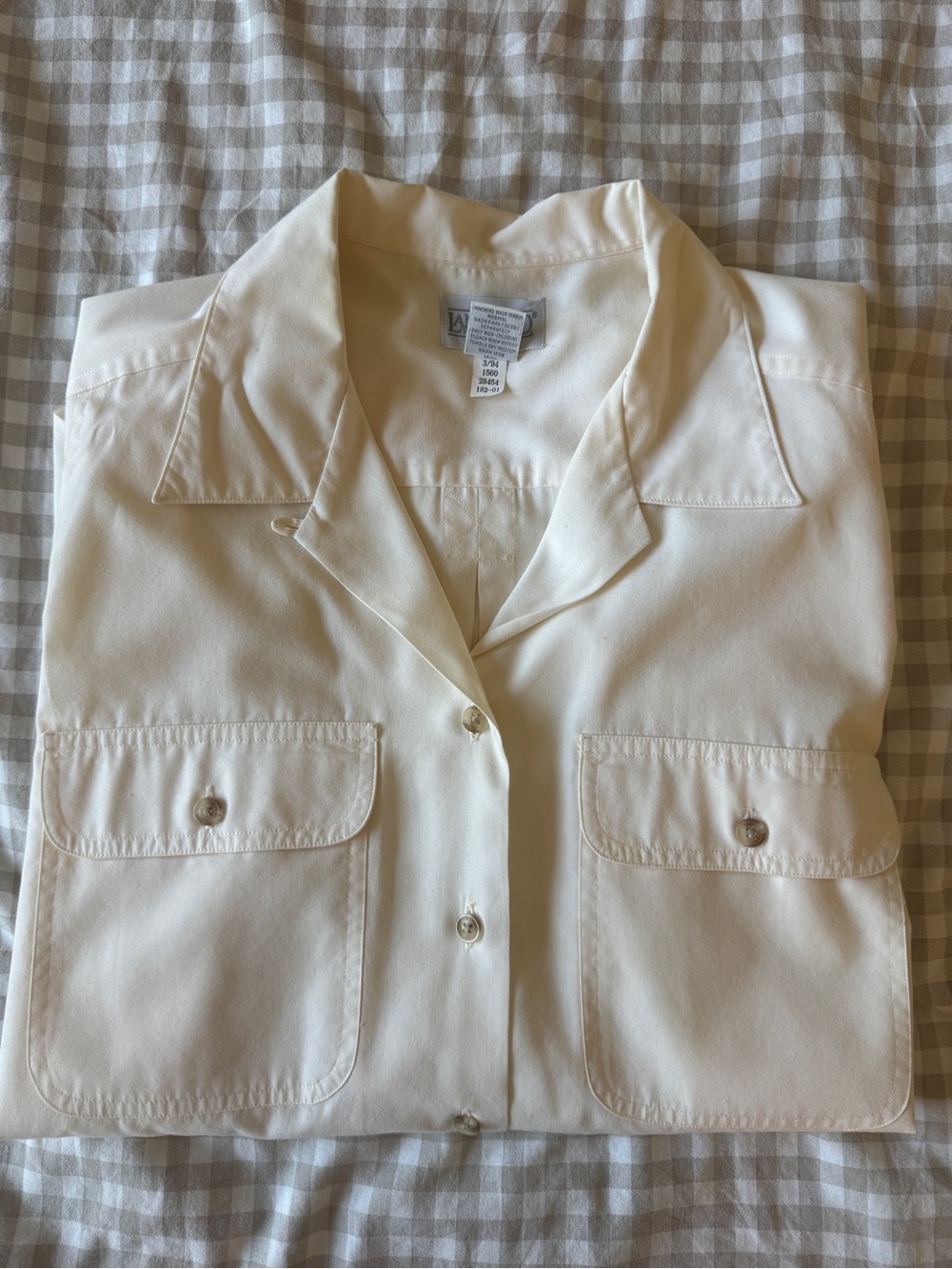 Lands End Vintage Womens Camp Shirt - Size 16 - Ivory